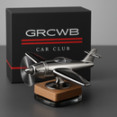 Difusor Automotivo Avião Solar com Base de Madeira – Aromaterapia e Decoração Premium