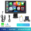 Central Multimídia 7” IPS Touch – CarPlay e Android Auto Sem Fio | GPS, Wi-Fi, Câmera de Ré